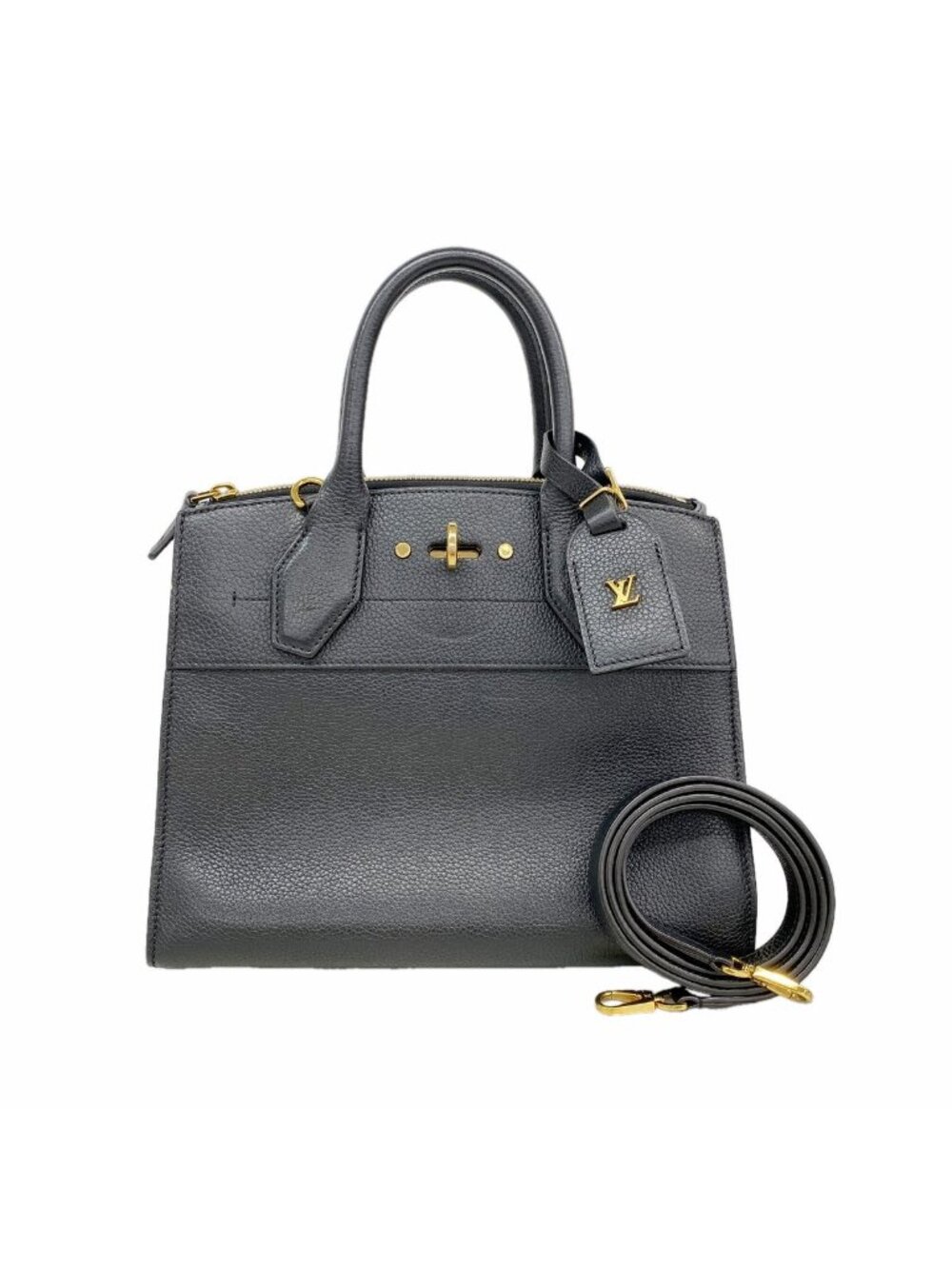 Louis Vuitton Handbag Taurillon City Steamer PM Noir 2-Way Bag